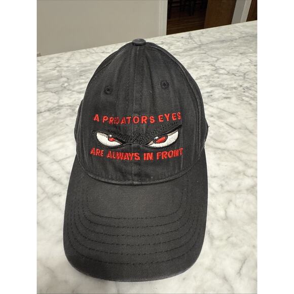 No Fear Vintage 90s L Hat Baseball Cap A Predators Eyes USA Black SnapBack - Picture 1 of 8
